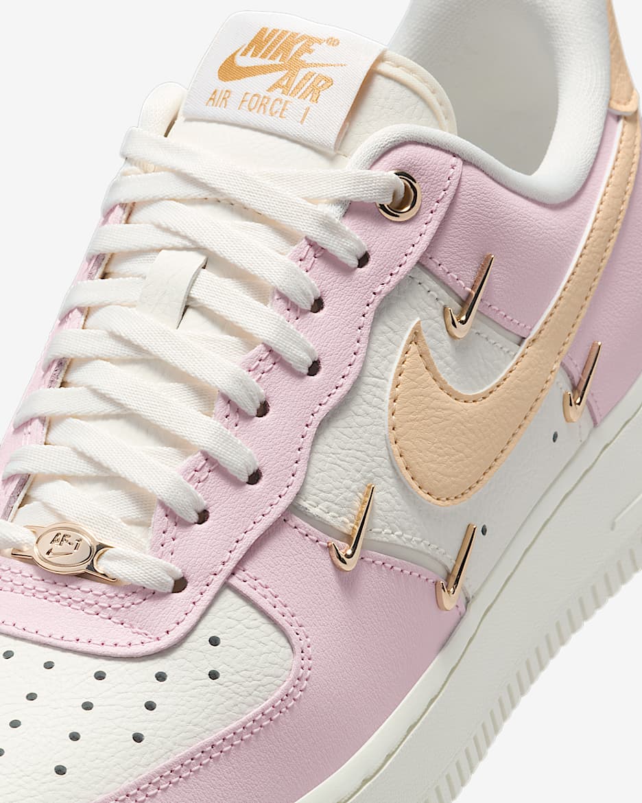 Pink and gold air force ones on sale